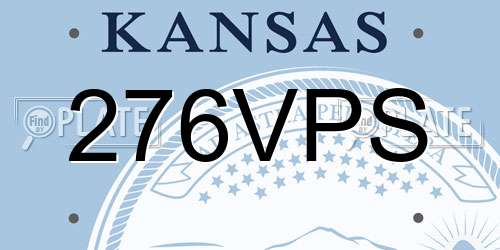 276VPS Kansas License Plate