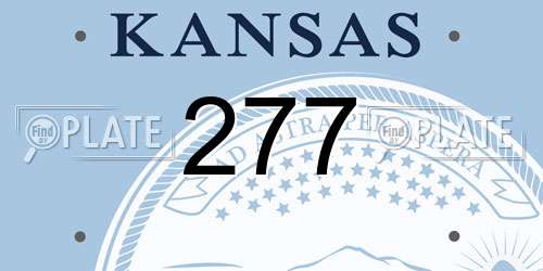 277 Kansas License Plate