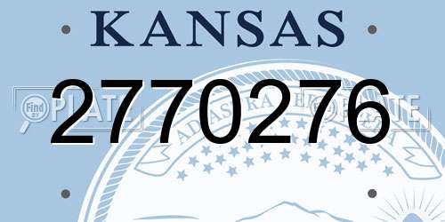 2770276 Kansas License Plate