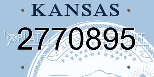 2770895 Kansas License Plate