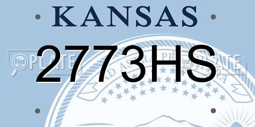 2773HS Kansas License Plate