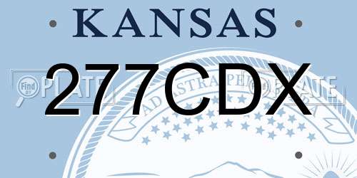 277CDX Kansas License Plate
