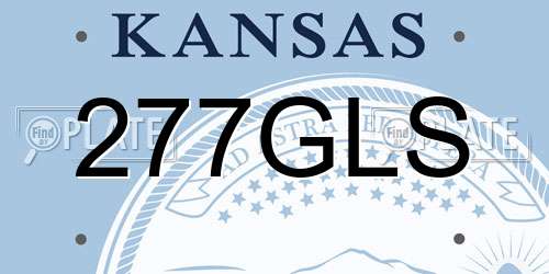 277GLS Kansas License Plate