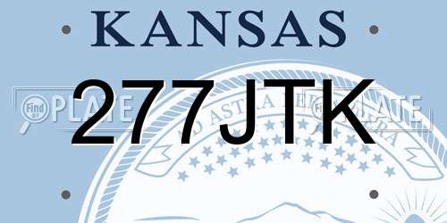 277JTK Kansas License Plate