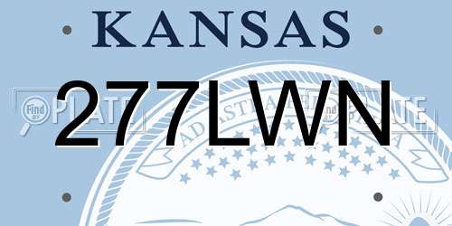 277LWN Kansas License Plate