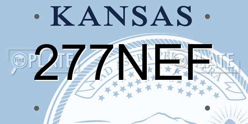 277NEF Kansas License Plate