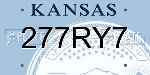 277RY7 Kansas License Plate