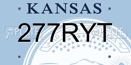 277RYT Kansas License Plate