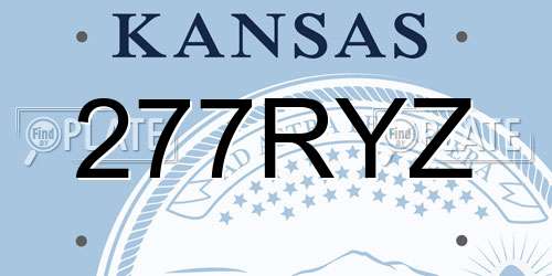 277RYZ Kansas License Plate