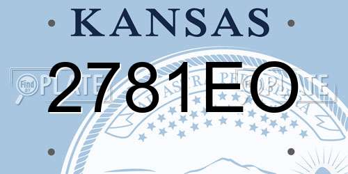 2781EO Kansas License Plate
