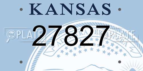 27827 Kansas License Plate