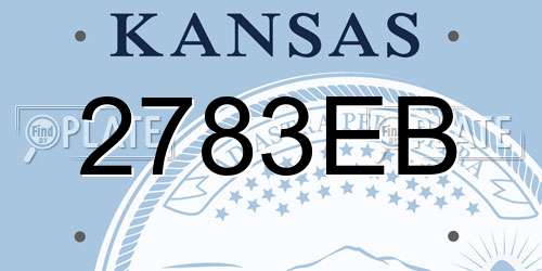2783EB Kansas License Plate