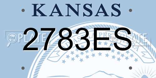 2783ES Kansas License Plate