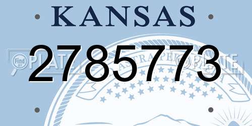 2785773 Kansas License Plate
