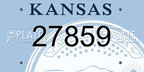 27859 Kansas License Plate