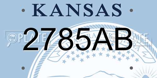 2785AB Kansas License Plate
