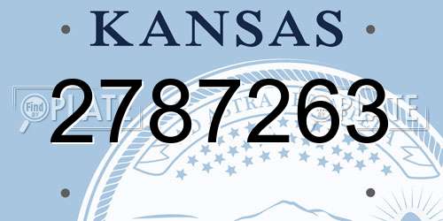 2787263 Kansas License Plate