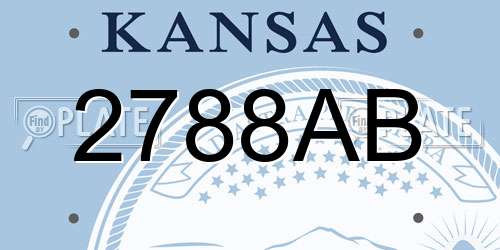 2788AB Kansas License Plate