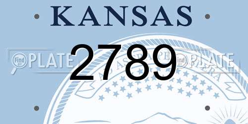 2789 Kansas License Plate