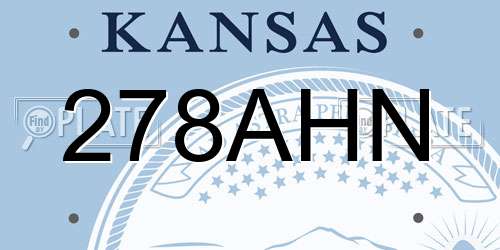 278AHN Kansas License Plate