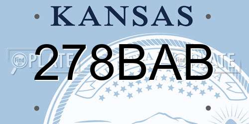 278BAB Kansas License Plate