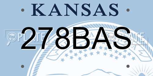 278BAS Kansas License Plate