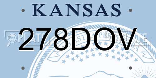 278DOV Kansas License Plate