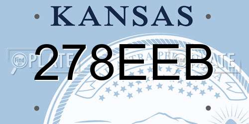 278EEB Kansas License Plate