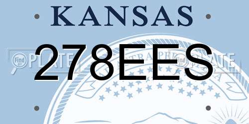 278EES Kansas License Plate