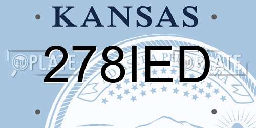 278IED Kansas License Plate
