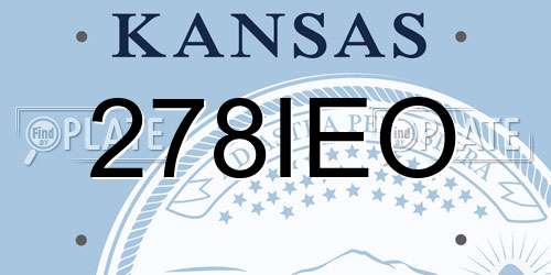 278IEO Kansas License Plate