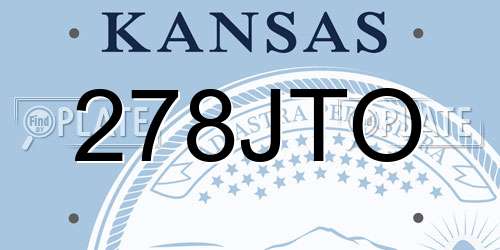 278JTO Kansas License Plate