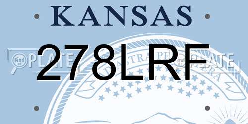 278LRF Kansas License Plate