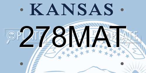 278MAT Kansas License Plate