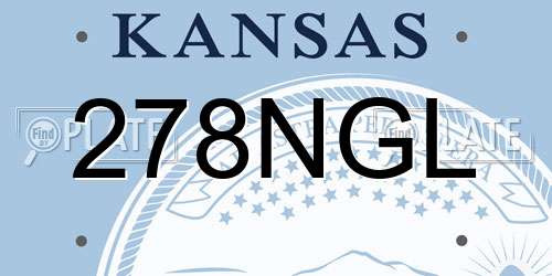 278NGL Kansas License Plate