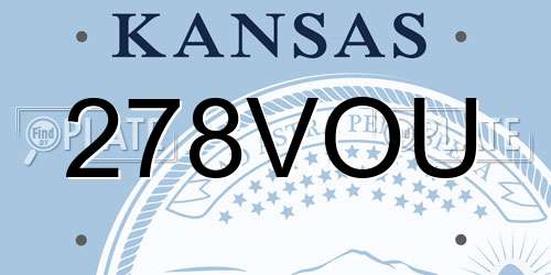 278VOU Kansas License Plate