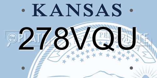 278VQU Kansas License Plate