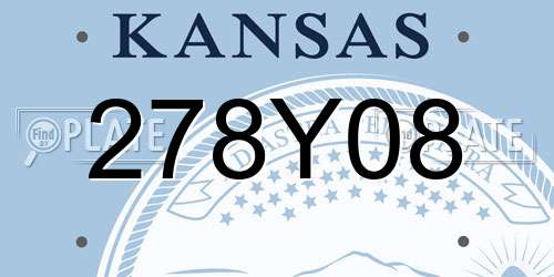 278Y08 Kansas License Plate