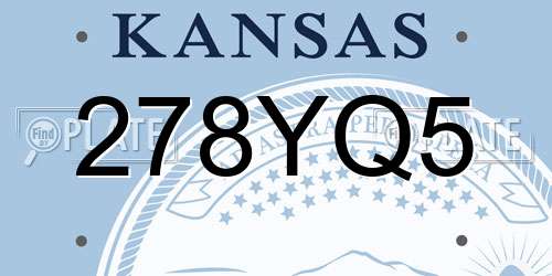 278YQ5 Kansas License Plate