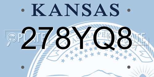 278YQ8 Kansas License Plate