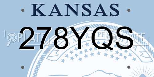 278YQS Kansas License Plate