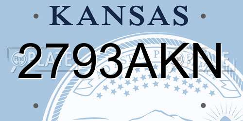 2793AKN Kansas License Plate
