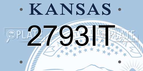 2793IT Kansas License Plate