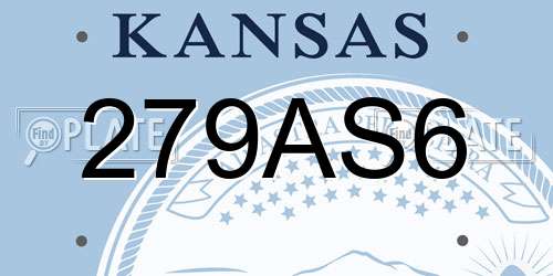 279AS6 Kansas License Plate
