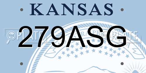 279ASG Kansas License Plate