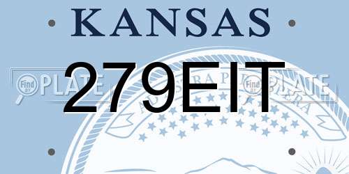 279EIT Kansas License Plate