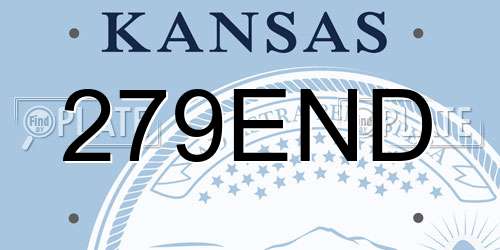 279END Kansas License Plate