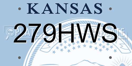 279HWS Kansas License Plate
