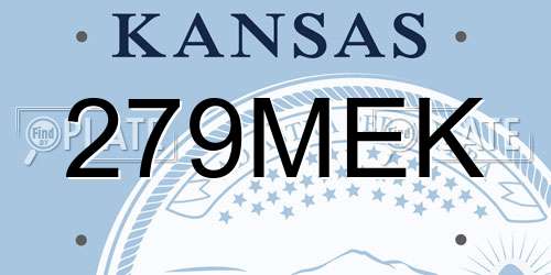 279MEK Kansas License Plate