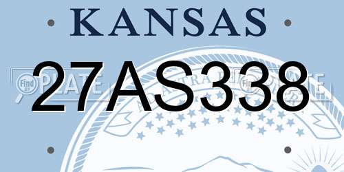 27AS338 Kansas License Plate